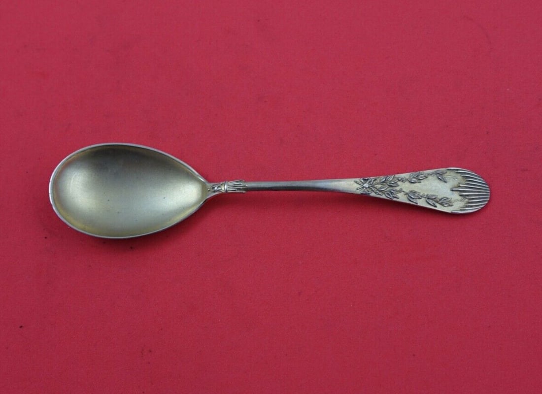 German Sterling Ice Cream Spoon Vermeil .800 Silver 5 Inches Monogrammed (1 of 2)