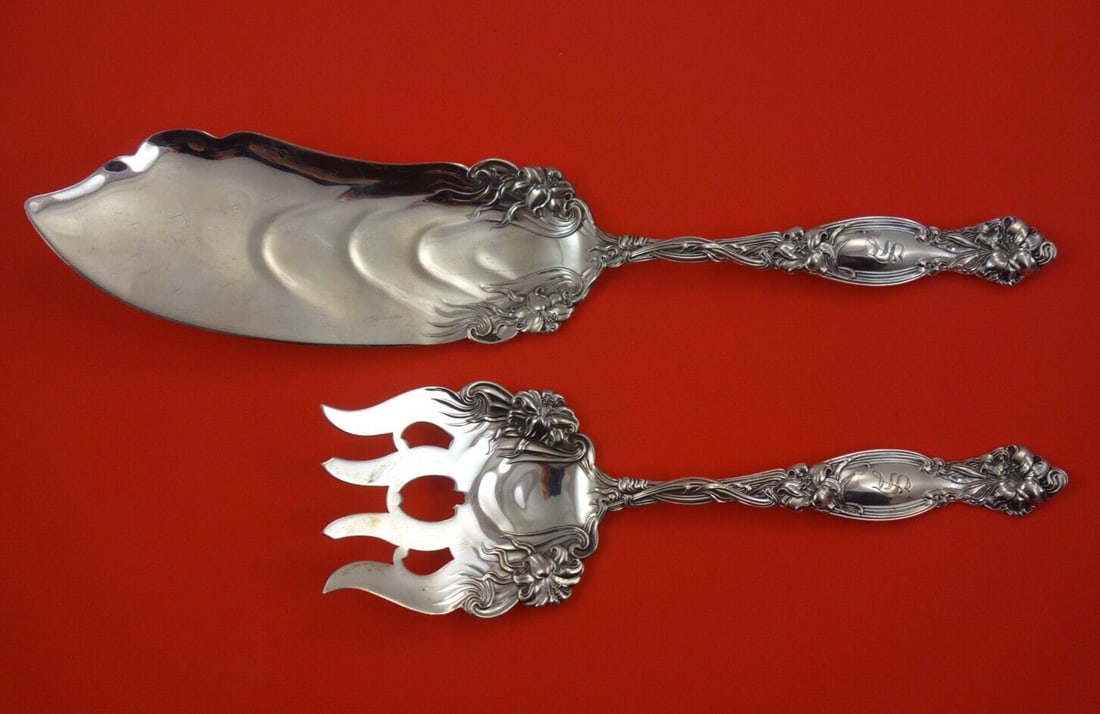 International Silver Frontenac 2 Piece Fish Serving Set Sterling Silver (1 of 2)