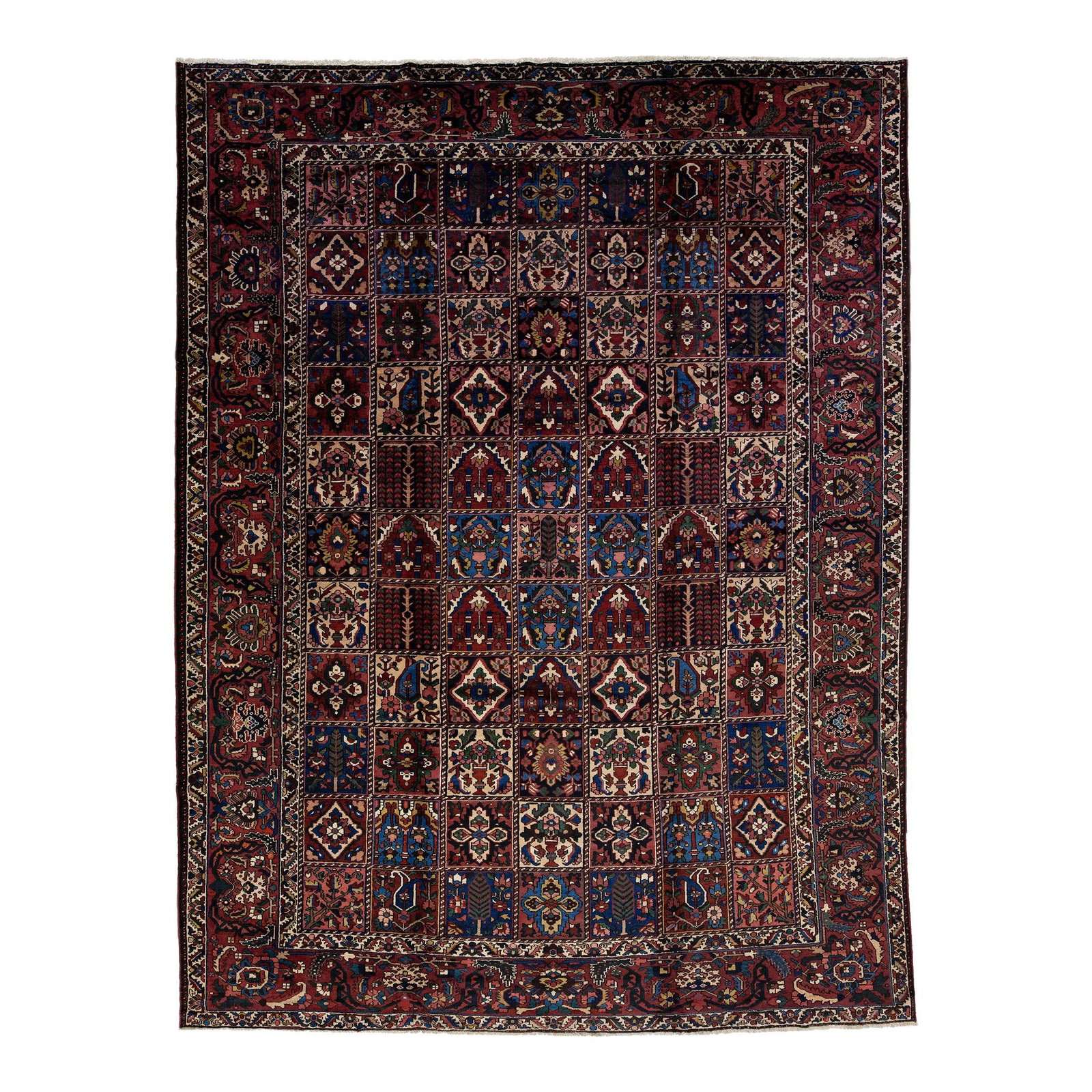 1920s Antique Persian Bakhtiari Wool Rug Multicolor Floral Design (1 of 7)