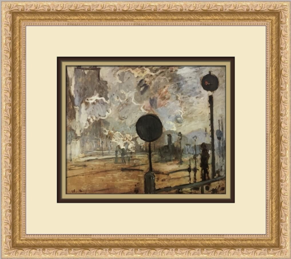 Claude Monet Track Signals Saint-Lazare Custom Framed Art Print (1 of 2)