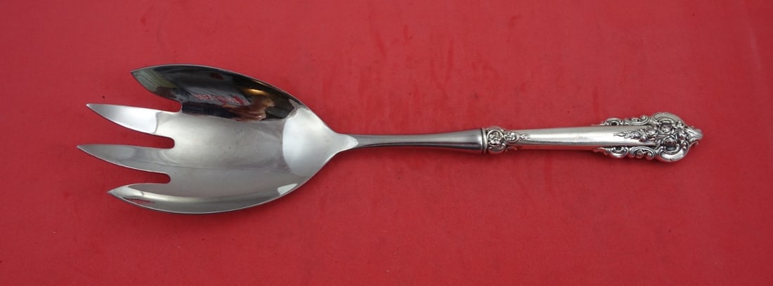 Wallace Grande Baroque Sterling Silver Salad Serving Fork 11.5" (1 of 2)