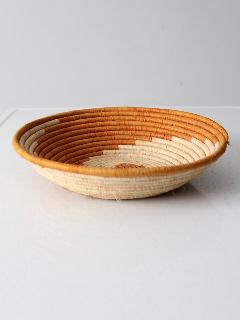 Handwoven Vintage Coil Basket Bowl 12.25 Inch Decorative Piece (1 of 9)