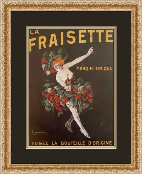 Leonetto Cappiello La Fraisette Art Deco Advertising Print Custom Framed: Leonetto Cappiello La Fraisette Art Deco Advertising Print Custom Framed This exquisite advertising poster print titled 'La Fraisette' by artist Leonetto Cappiello is a stunning piece of Art Deco deco