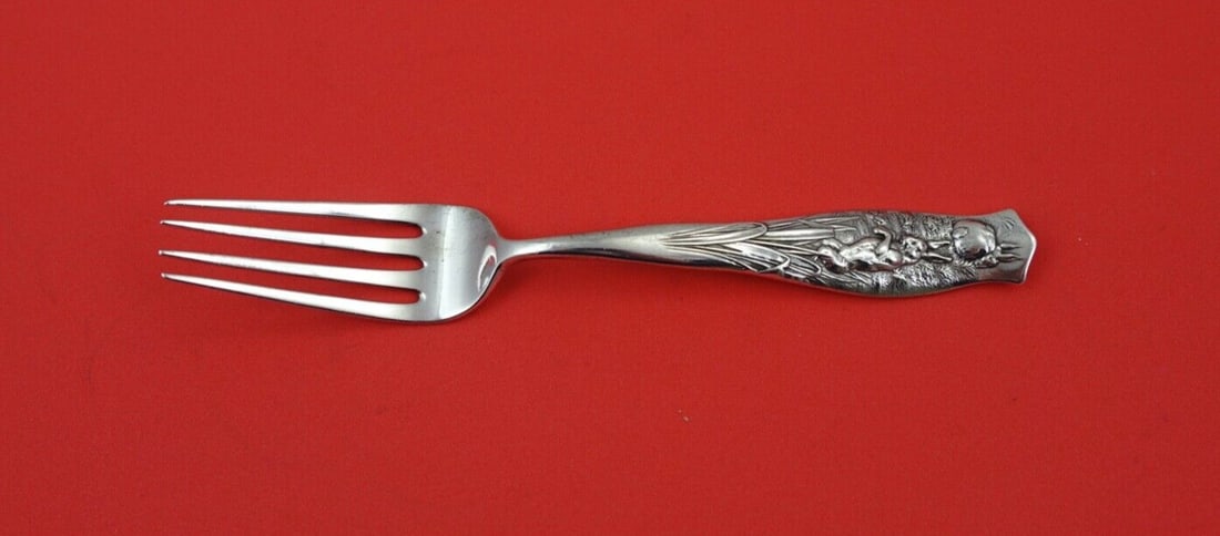 Shiebler Rabbit Pattern Sterling Silver Junior Fork 6 Inch (1 of 3)
