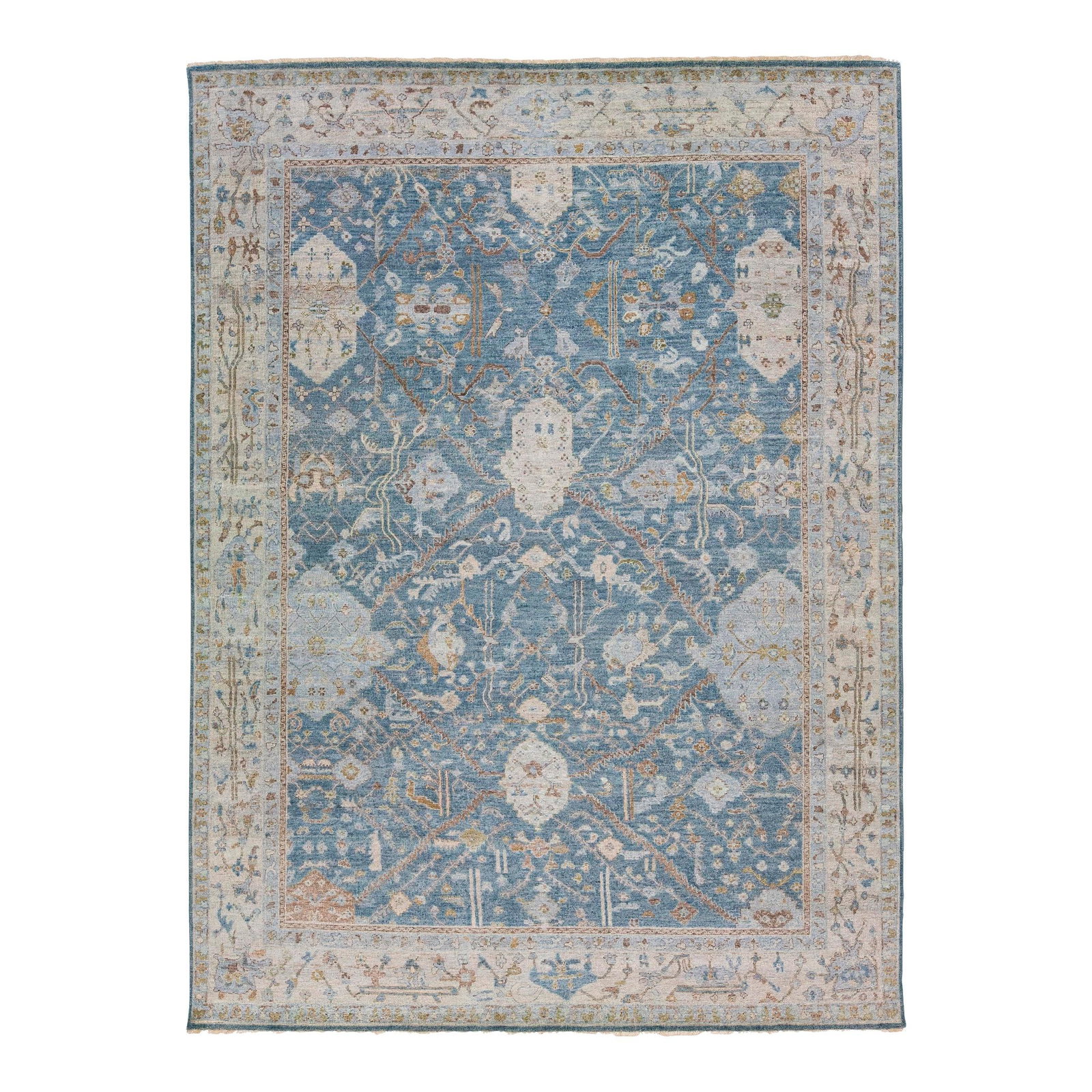 Handmade Blue Wool Persian Malayer Style Rug 9' x 12'3: Handmade Blue Wool Persian Malayer Style Rug 9' x 12'3 Introducing a stunning handmade blue wool rug from the Artisan line, designed in the elegant Malayer style. This unique piece is a beautiful blen
