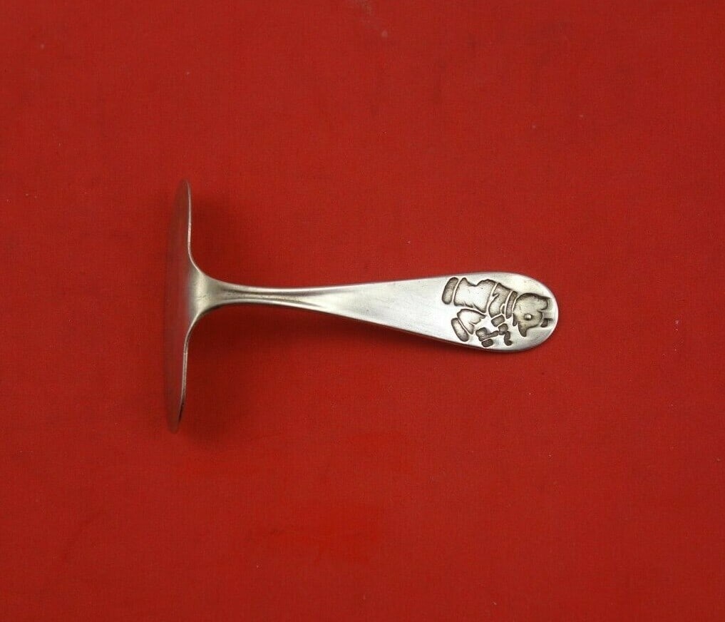 Nursery Rhyme Sterling Silver Baby Food Pusher with Bear 2 3/4" (1 of 3)