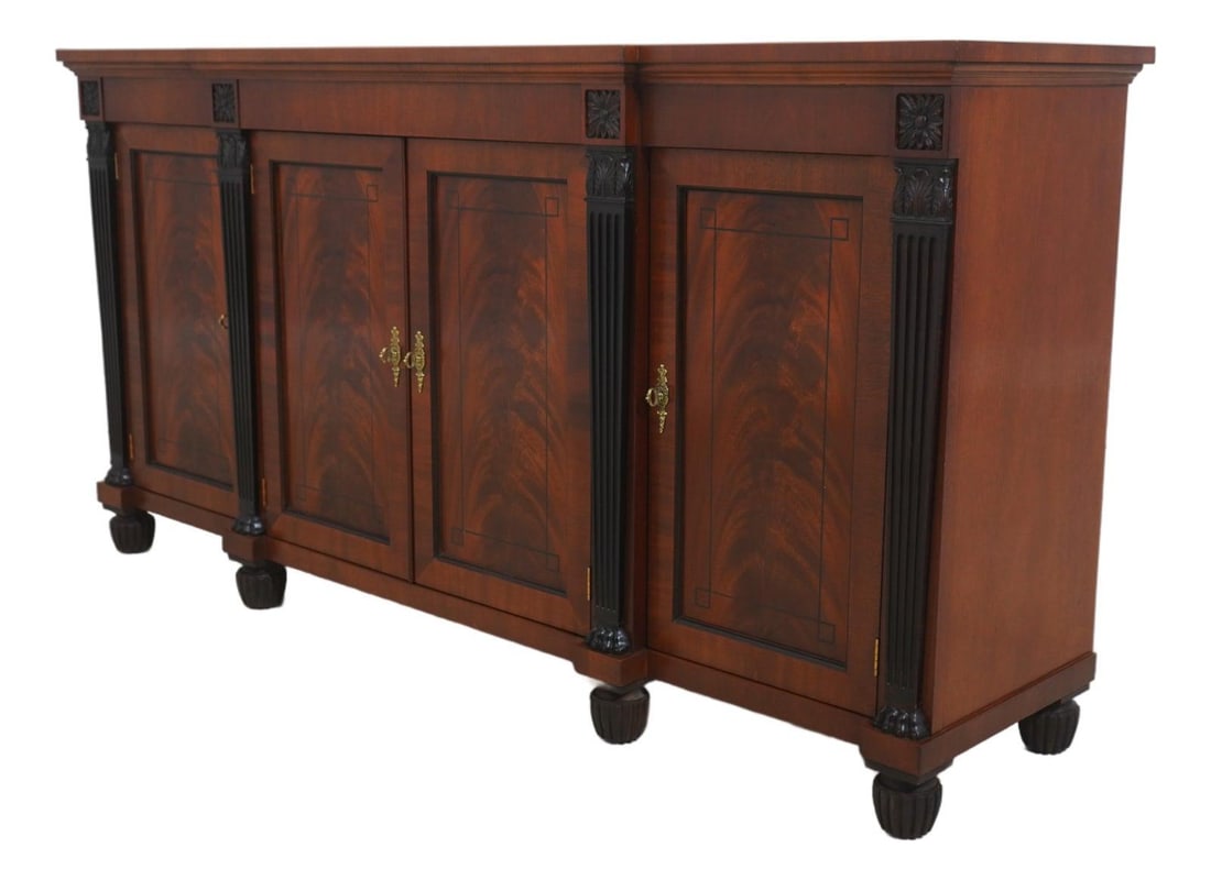 Neoclassical Mahogany Sideboard with Dark Trim 72w by 19d by 36h (1 of 10)