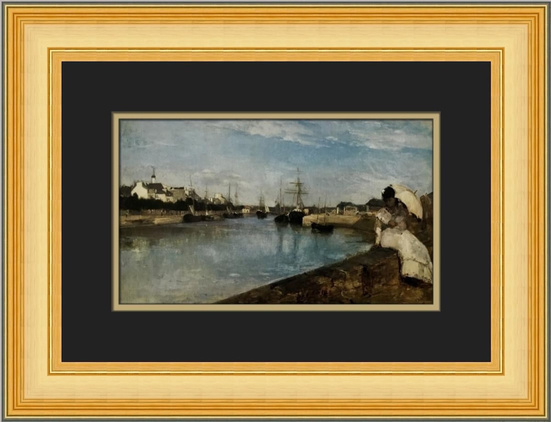 Berthe Morisot The Harbor at Lorient Custom Framed Print 15x19 Impressionism: Berthe Morisot The Harbor at Lorient Custom Framed Print 15x19 Impressionism Elevate your art collection with this exquisite custom framed print titled "The Harbor at Lorient" by renowned artist Berth