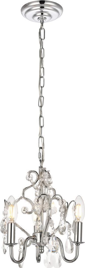 Elegant Lighting Chrome Crystal Pendant Light Karter Collection 12.20H 9.50W Transitional Style (1 of 1)