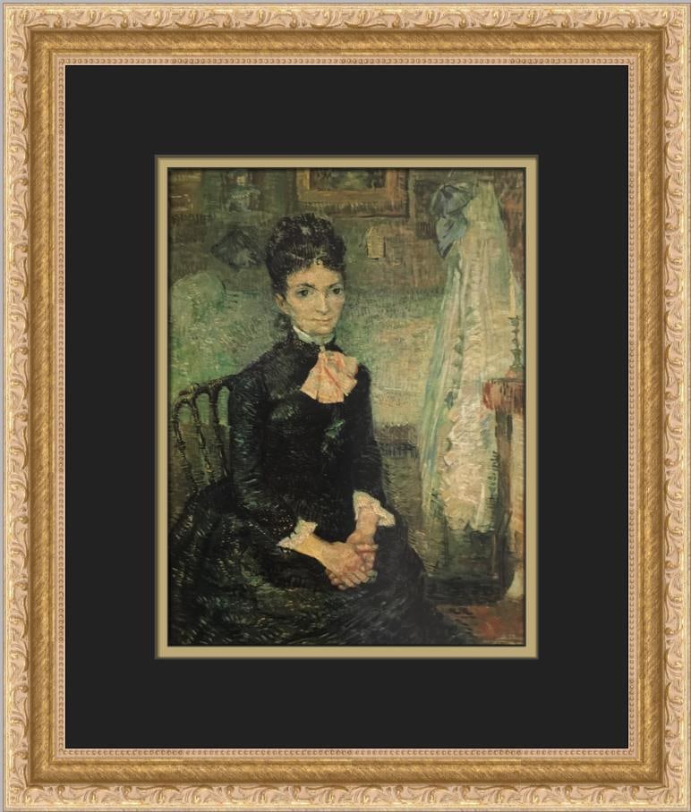 Vincent Van Gogh Woman Sitting by Cradle Custom Framed Print 16x13 Art (1 of 2)