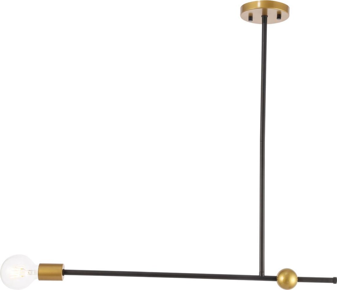 Elegant Lighting Brees Adjustable Black Brass Pendant Light (1 of 1)