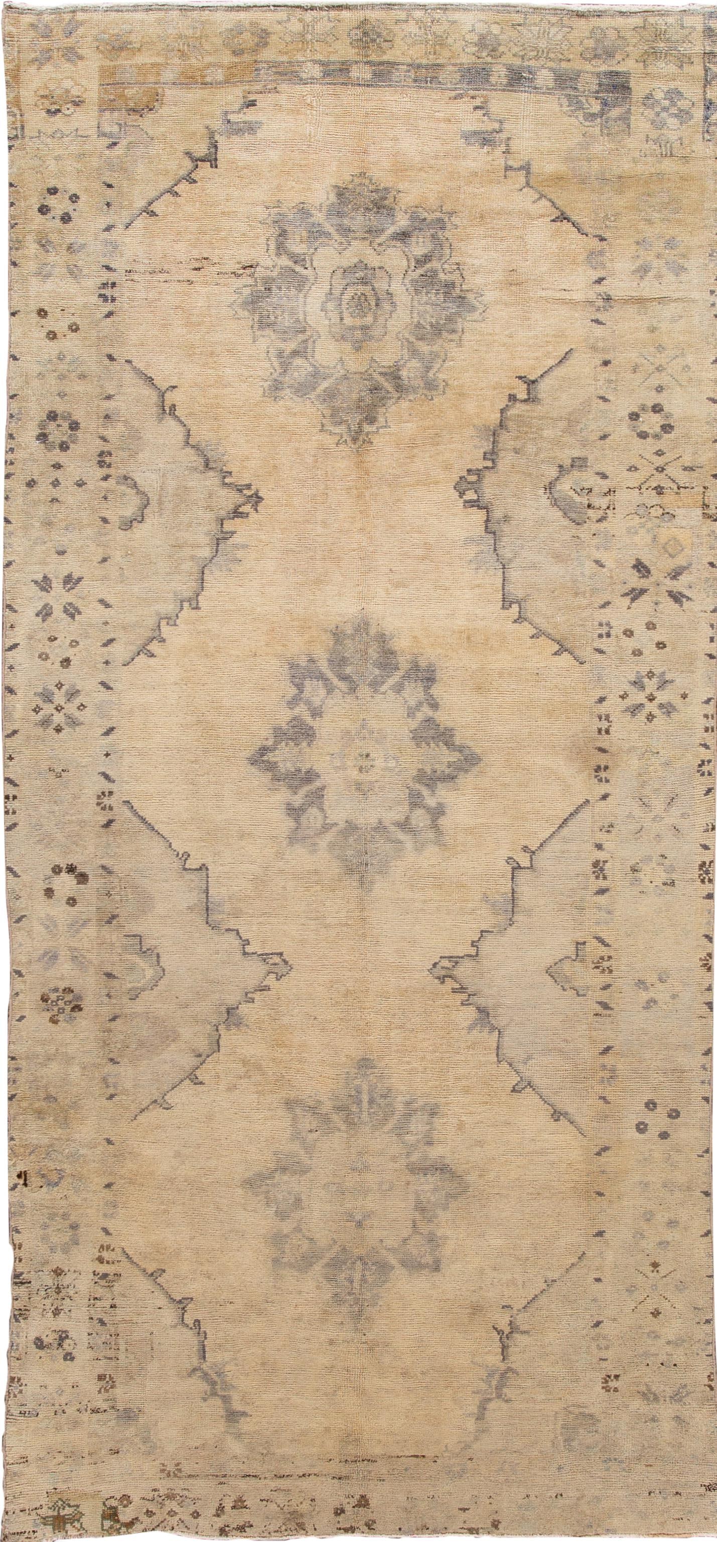 Vintage Khotan Hand-Knotted Wool Rug 4'9 x 10'8 Tan: Vintage Khotan Hand-Knotted Wool Rug 4'9 x 10'8 Tan Enhance your living space with this exquisite hand-knotted vintage Khotan rug, featuring an intricate all-over design that showcases exceptional det