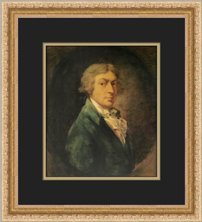 Thomas Gainsborough Self-Portrait Custom Framed Print 16 x 14: Thomas Gainsborough Self-Portrait Custom Framed Print 16 x 14 This exquisite custom framed print features a self-portrait by renowned artist Thomas Gainsborough, created in 1973. It showcases a medium