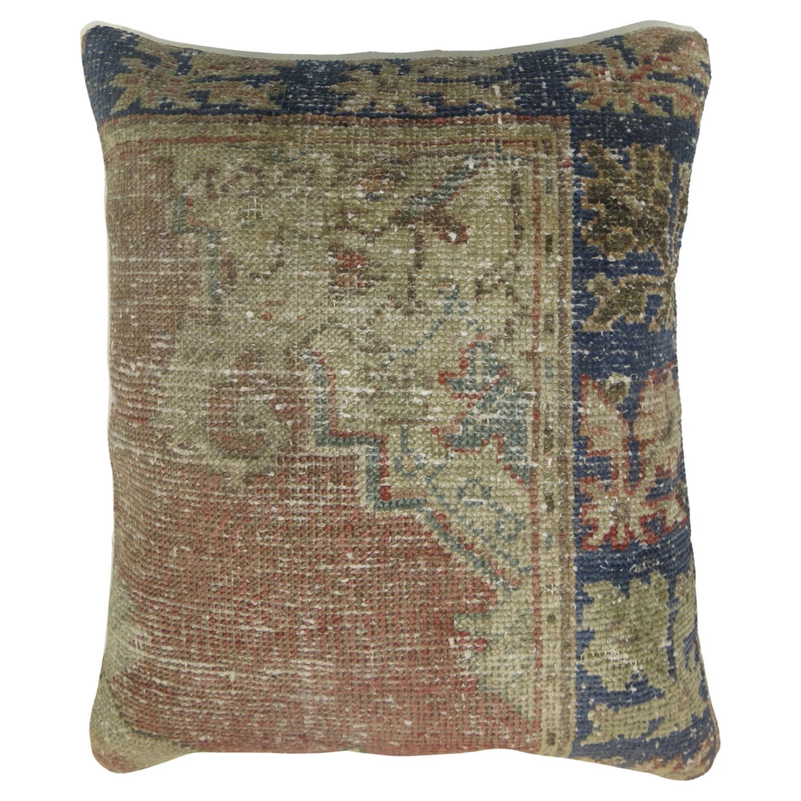 Large Rustic Turkish Oushak Rug Pillow 19x22 Cotton Foam Wool (1 of 4)