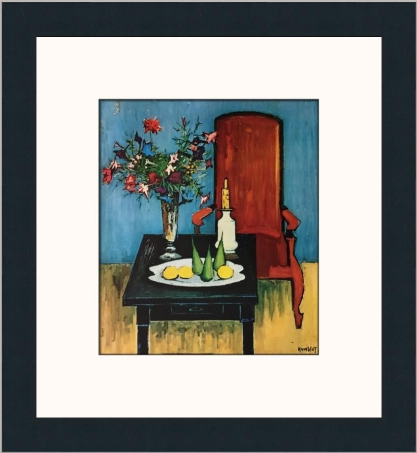Robert Humblot 1977 Still Life Flowers Custom Framed Print Impressionism: Robert Humblot 1977 Still Life Flowers Custom Framed Print Impressionism This exquisite custom framed print titled 'Still Life with Flowers' by Robert Humblot showcases a captivating impressionist sty