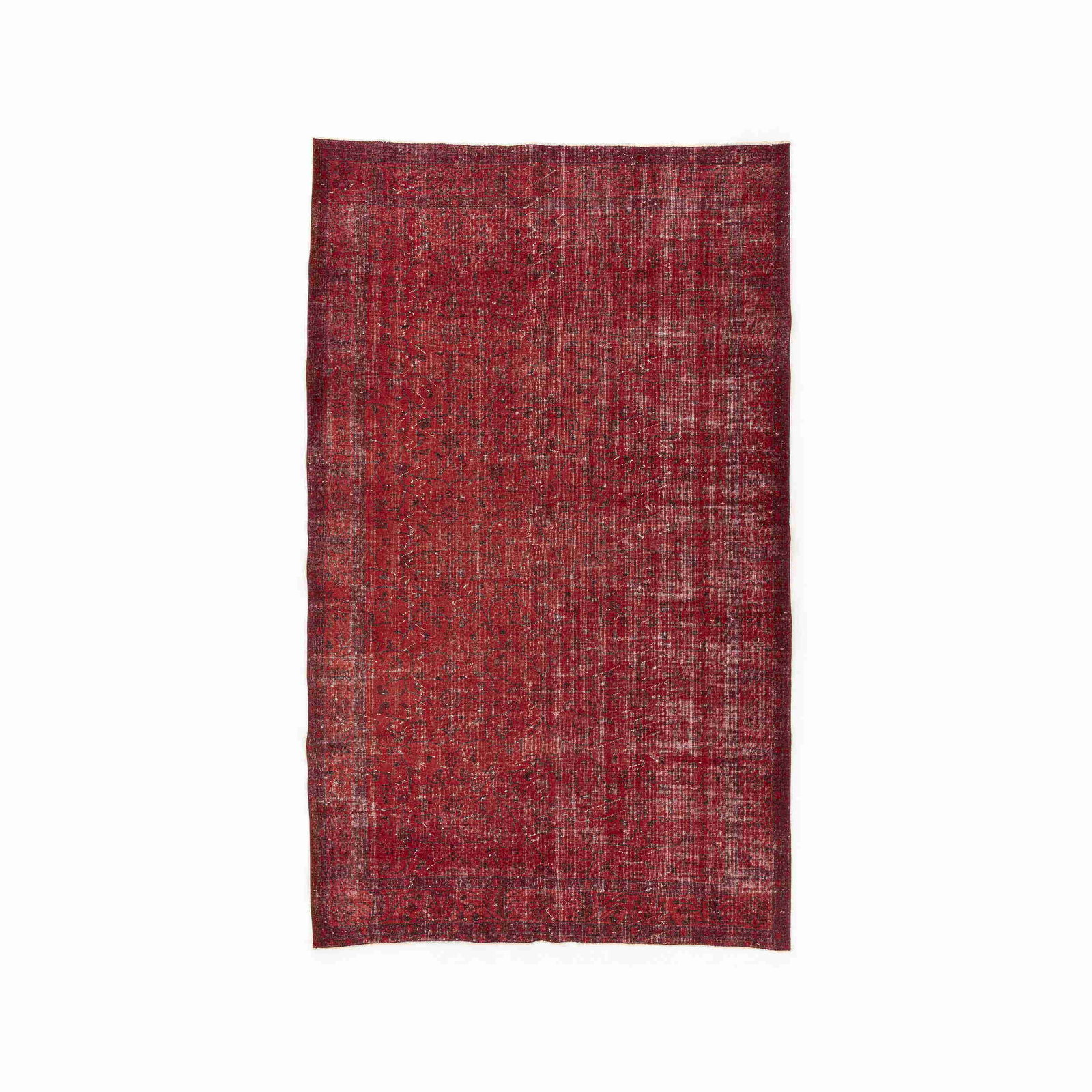 Authentic Vintage Handmade Wool on Cotton Carpet 66.9 x 111.8 Inches (1 of 8)