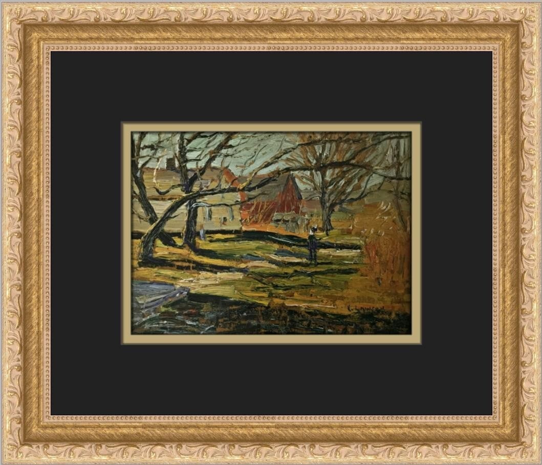 Ernest Lawson Country Farmhouse Custom Framed Print 11 x 13 Impressionism: Ernest Lawson Country Farmhouse Custom Framed Print 11 x 13 Impressionism This stunning custom framed print by artist Ernest Lawson captures the essence of a serene country farmhouse, showcasing his s