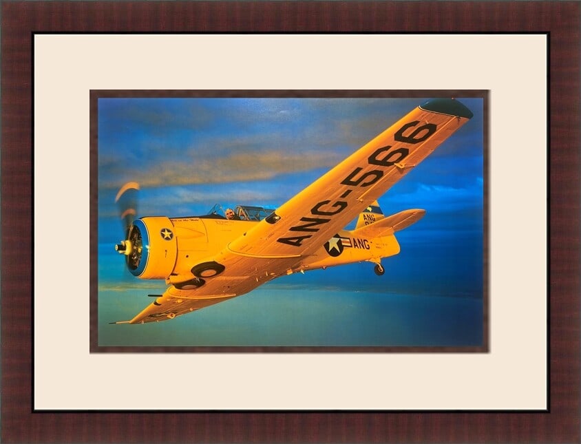 North American SNJ-5 Texan Framed Aviation Print 18 x 23 (1 of 2)