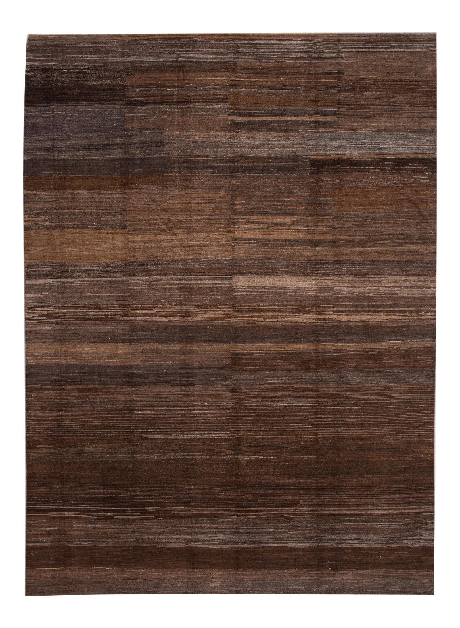 Brown Moroccan-Style Hand-Knotted Wool Rug 9'11 x 13'6 (1 of 10)