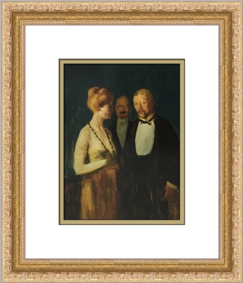 Guy Pene de Bois The Intellectuals Custom Framed Offset Lithograph Print: Guy Pene de Bois The Intellectuals Custom Framed Offset Lithograph Print This beautifully custom framed print titled "The Intellectuals" by Guy Pene de Bois showcases an Americana figurative art style