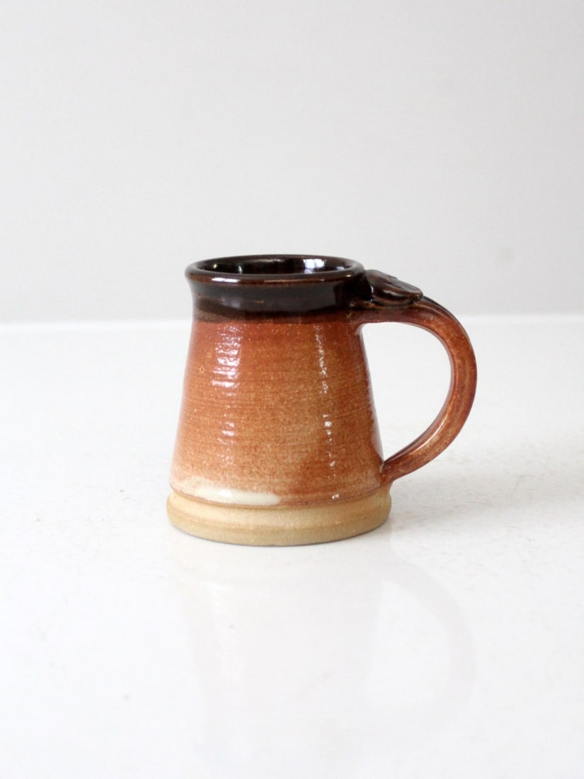 Handmade Vintage Bear Paw Pottery Mug with Ombre Glaze (1 of 11)
