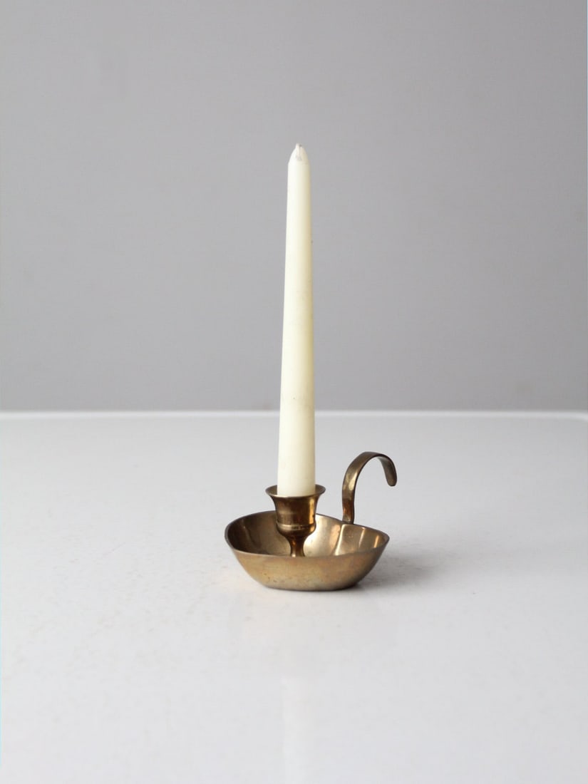 Vintage Brass Heart Shaped Chamberstick Candle Holder (1 of 10)