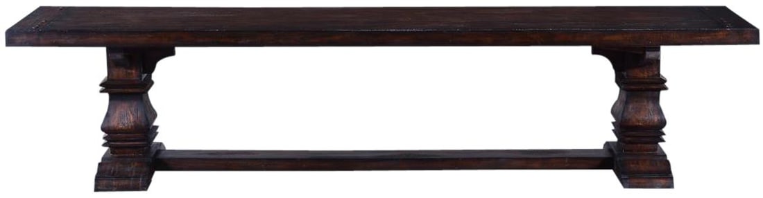 Tuscan Harvest Rustic Italian Backless Bench Solid Wood 84" Dark Pecan (1 of 3)
