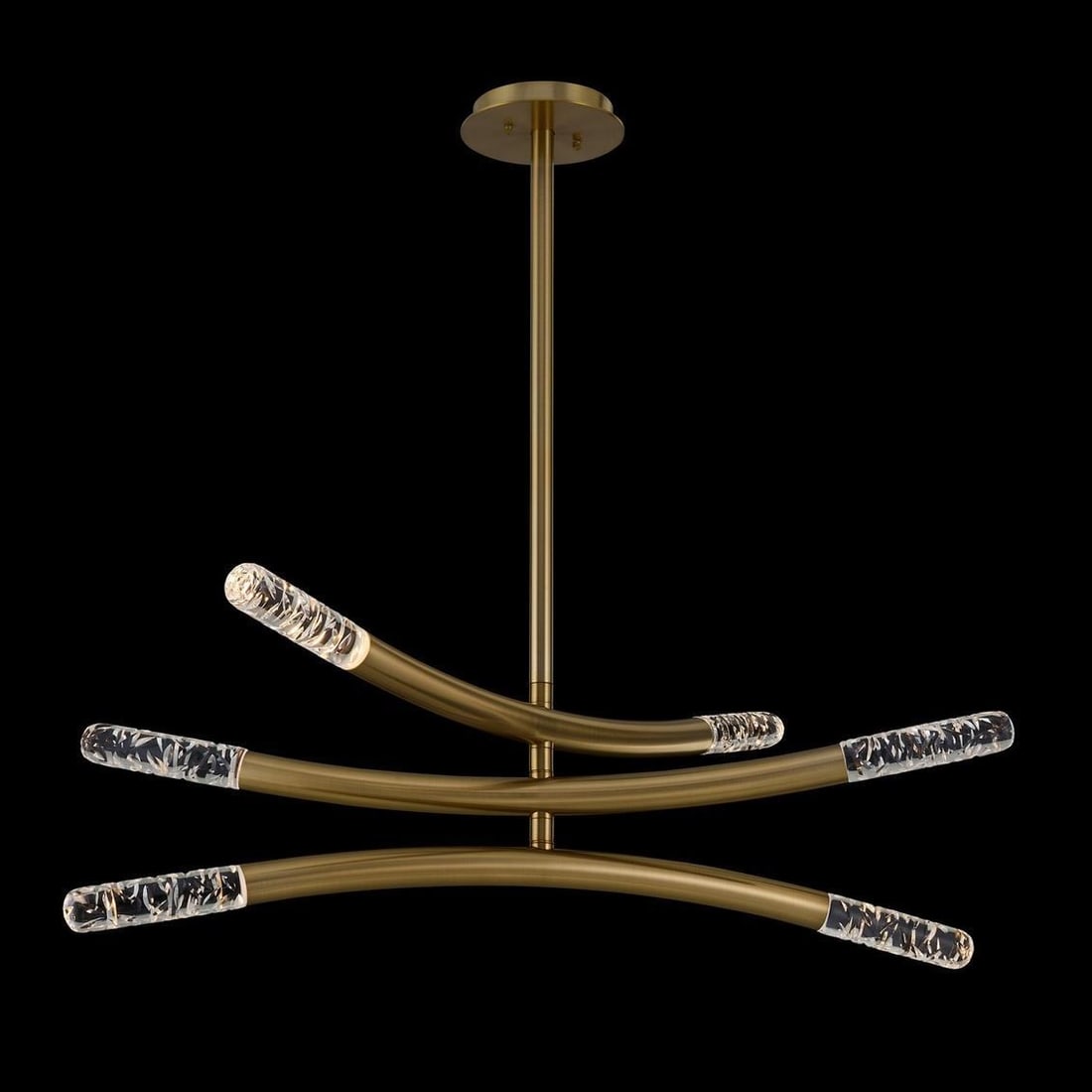 Kalco Laga Crystal LED Pendant Winter Brass 18H x 38W x 38D: Kalco Laga Crystal LED Pendant Winter Brass 18H x 38W x 38D Illuminate your space with the exquisite Luxury Laga Crystal Pendant, featuring a stunning combination of Clear Firenze Crystal and a sophis