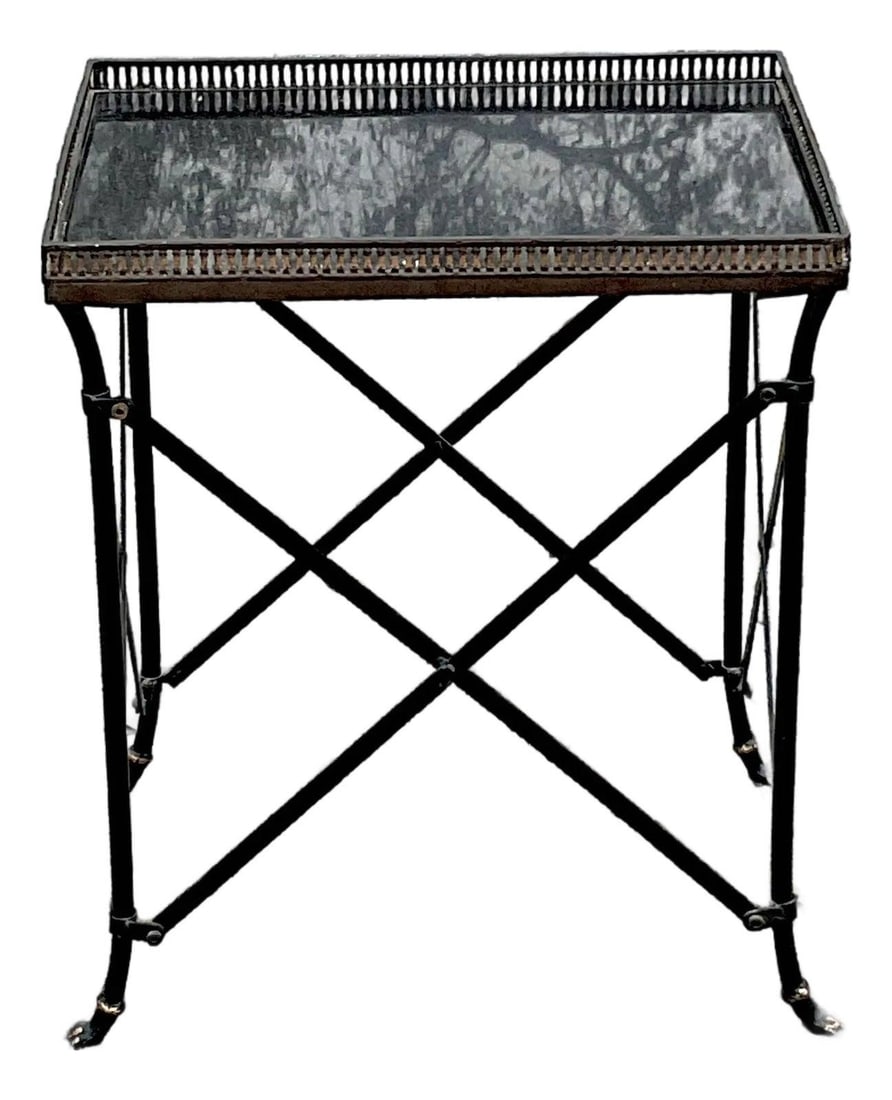 Hollywood Regency Mirrored Gallery Table with Removable Tray Top (1 of 10)