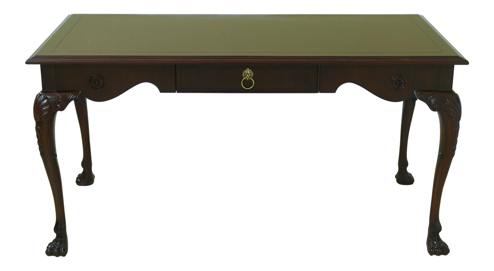 Kindel Model 79-840 Irish Georgian Mahogany Desk Winterthur Finish: Kindel Model 79-840 Irish Georgian Mahogany Desk Winterthur Finish This exquisite Kindel Model 79-840 Irish Georgian Mahogany Desk showcases timeless craftsmanship and elegant design. Crafted approxim