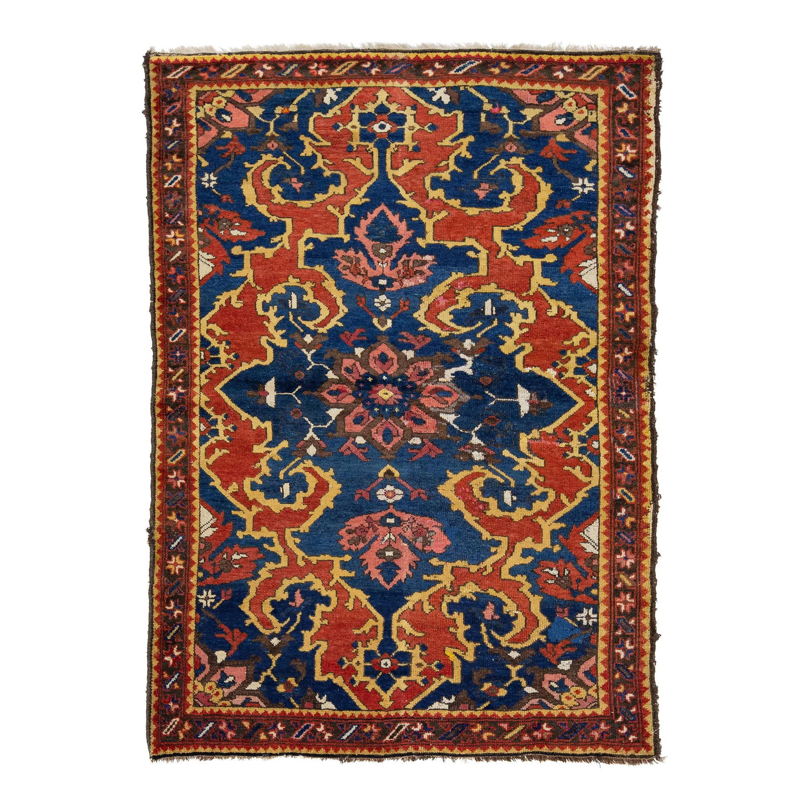 Vintage Bakhtiari Hand-Knotted Wool Rug Blue Allover Design 4'2 x 5'9: Vintage Bakhtiari Hand-Knotted Wool Rug Blue Allover Design 4'2 x 5'9 Enhance your space with this beautiful Vintage Persian Bakhtiari hand-knotted wool rug. Featuring a stunning blue field complement
