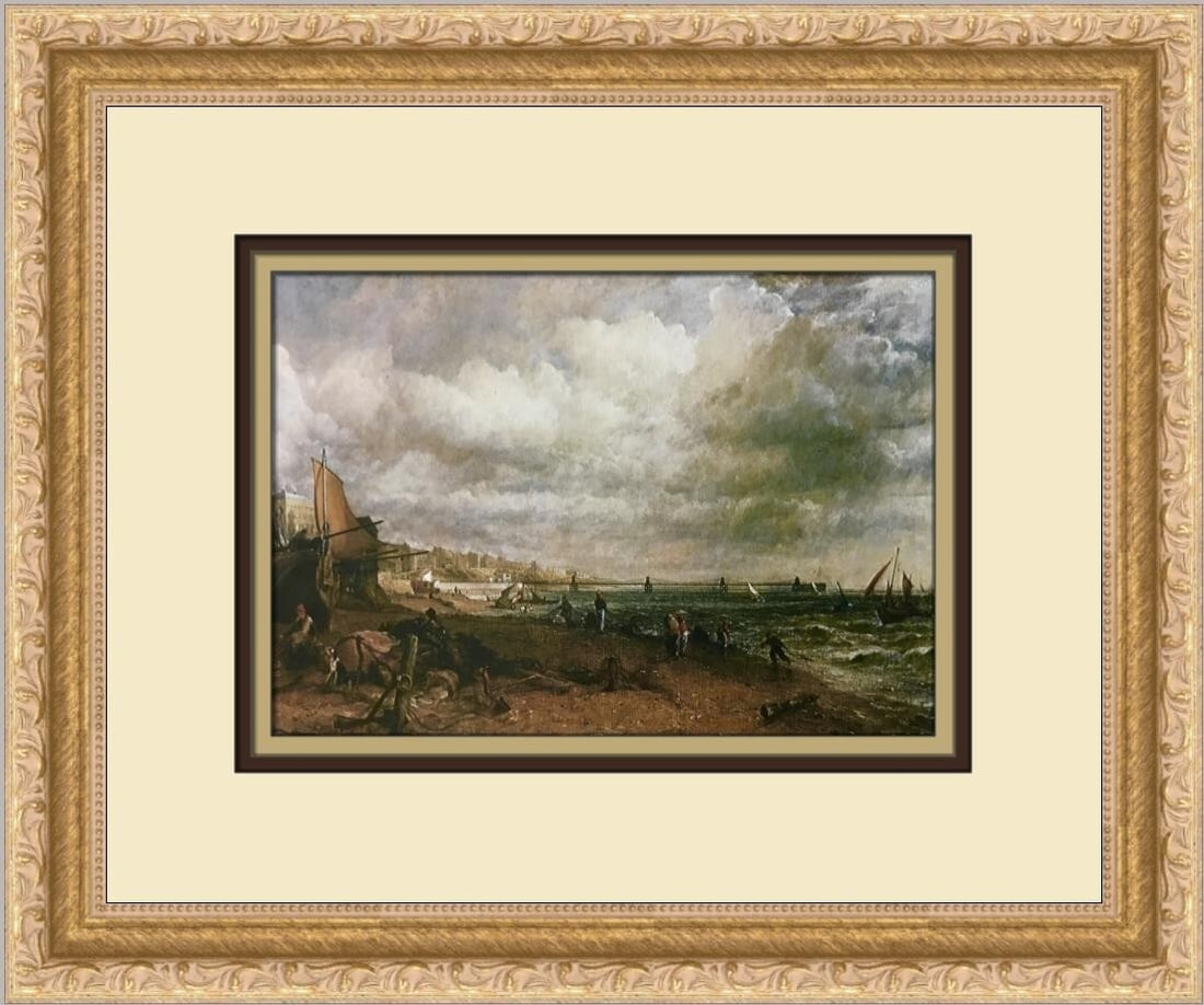 John Constable Cham Pier Brighton Custom Framed Print 12 x 14 Landscape Art (1 of 2)