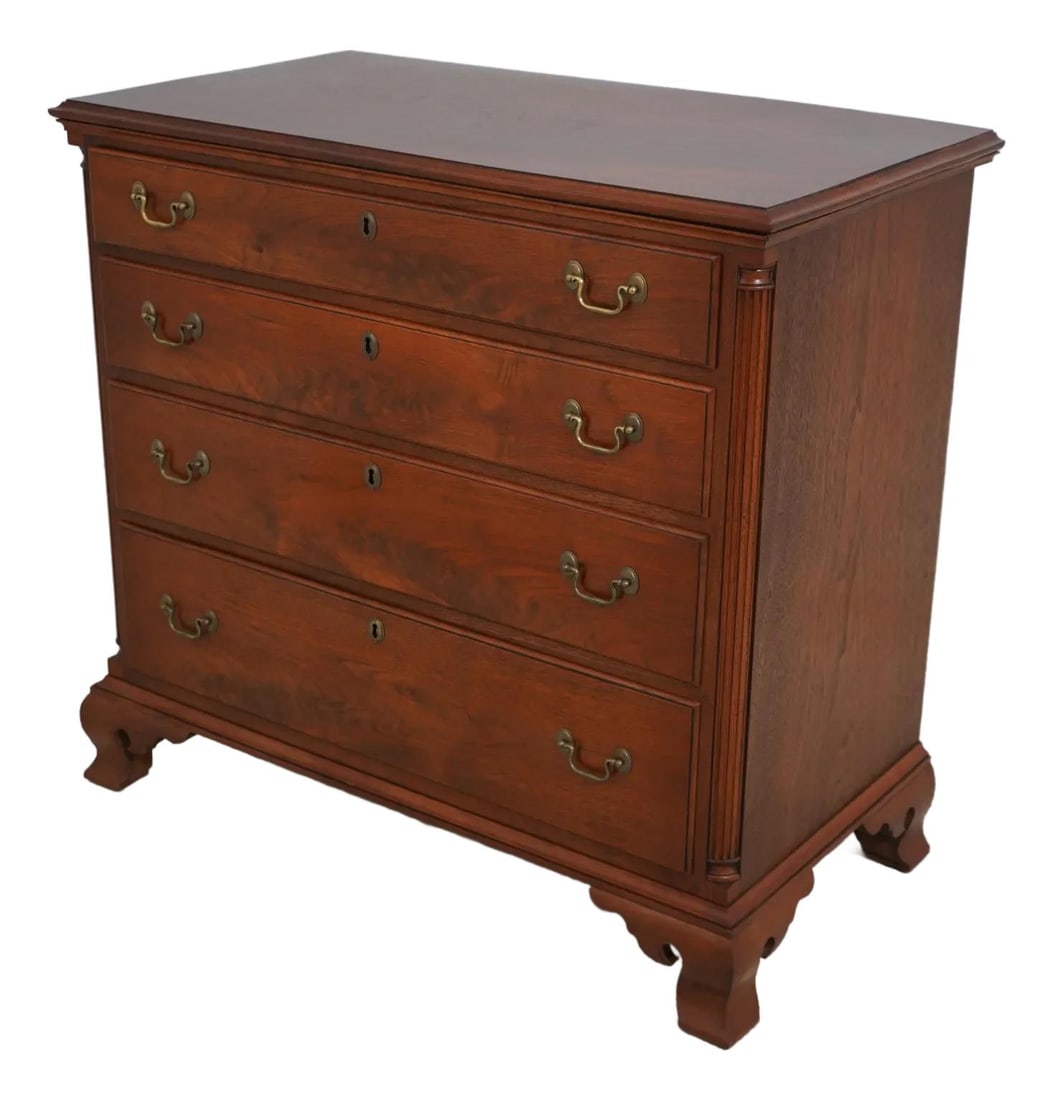 Louis Irion Chippendale Walnut Chest with Handcrafted Detail (1 of 10)