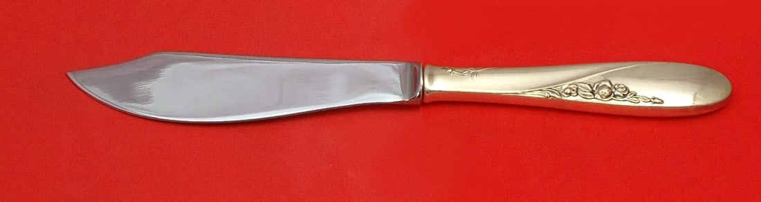 Easterling Rose Spray Sterling Silver Fish Knife Custom 8 1/4" (1 of 1)