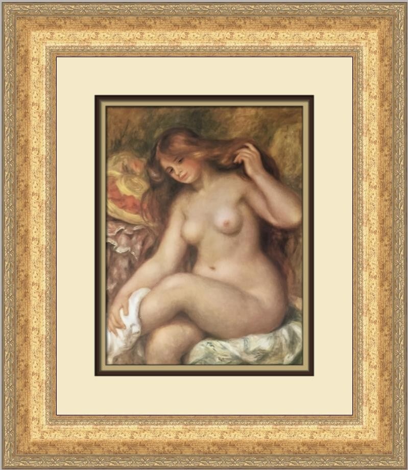 Pierre-Auguste Renoir La Toilette Custom Framed Print 1986: Pierre-Auguste Renoir La Toilette Custom Framed Print 1986 This custom framed print features Pierre-Auguste Renoir's renowned artwork, "La Toilette." Measuring 19 in height and 17 in width, this mediu