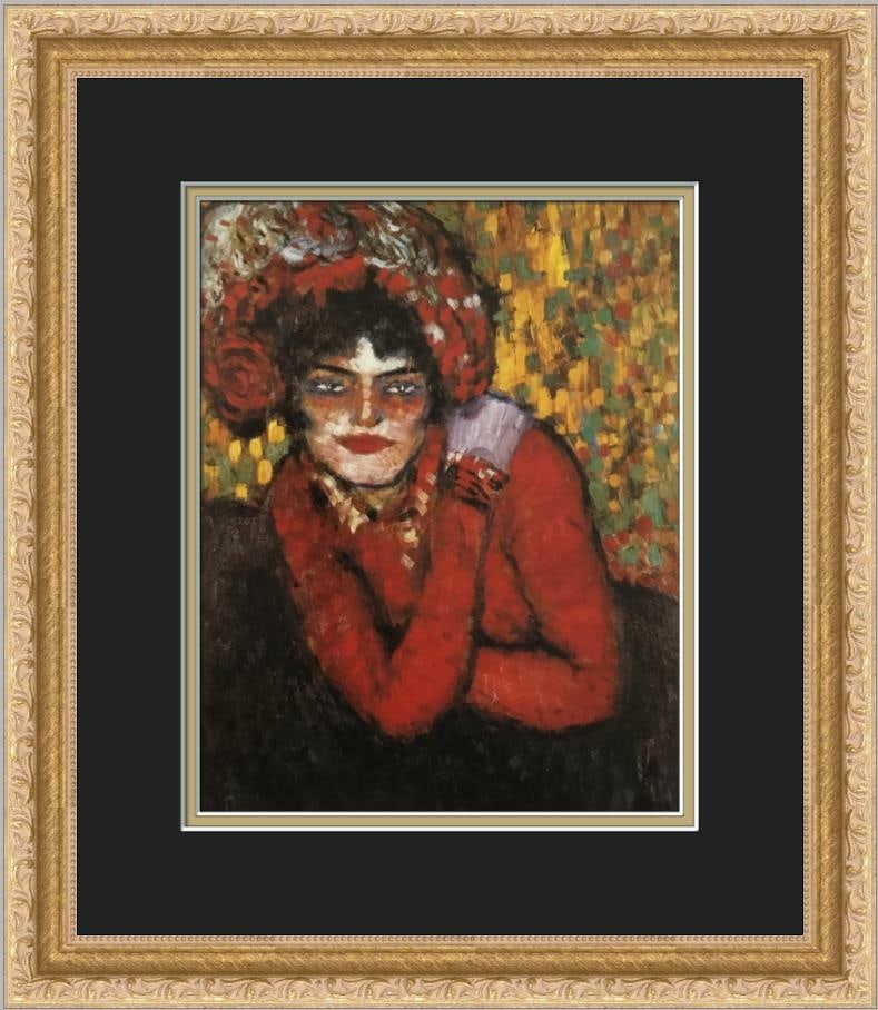 Pablo Picasso Pierreuse Custom Framed Offset Lithograph Art Print: Pablo Picasso Pierreuse Custom Framed Offset Lithograph Art Print This stunning print titled "Pierreuse" by Pablo Picasso captures the essence of abstract cubism and figurative art. The artwork featur