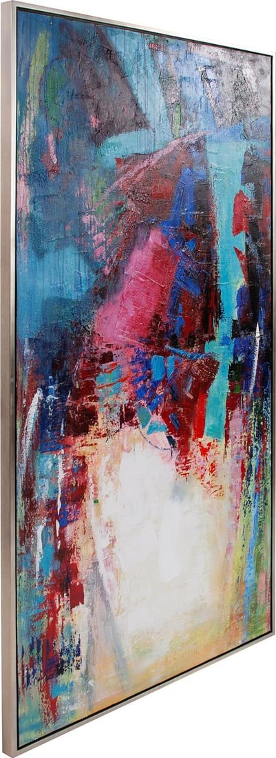 Howard Elliott Blue Poppy Hand-Painted Wall Art Impressionist Style (1 of 6)