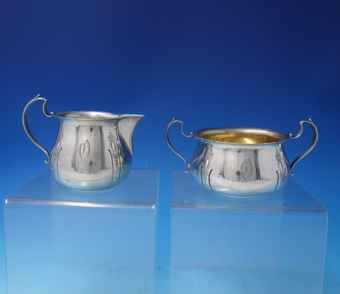 Towle Lady Diana Sterling Silver Sugar and Creamer Set 2pc Monogrammed (1 of 10)