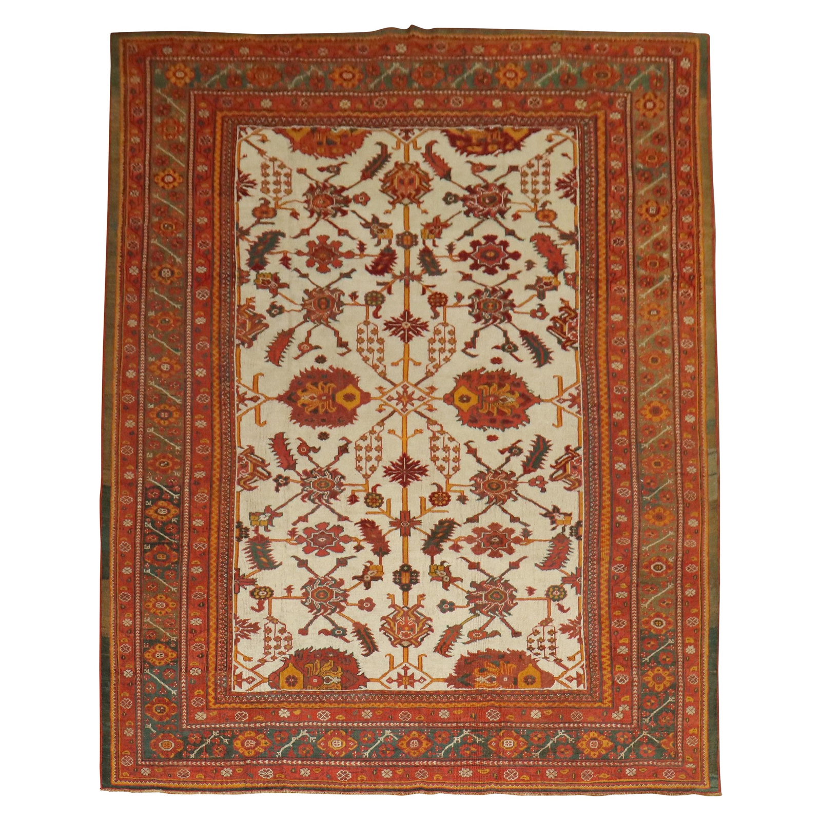 Zabihi Collection Antique Turkish Oushak Carpet 8'11" x 13' Wool Hand-Woven (1 of 15)