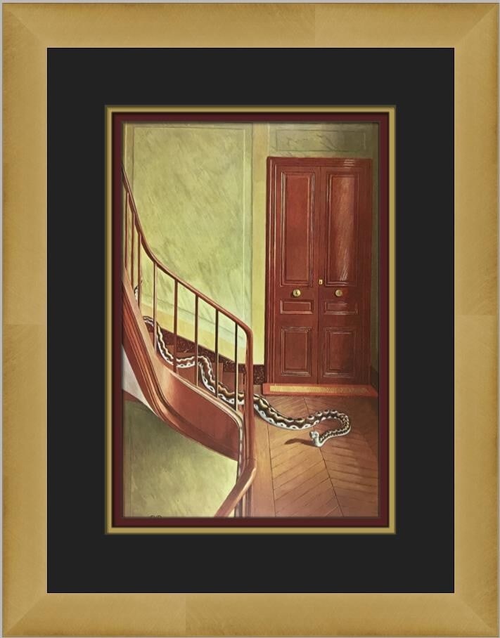 Pierre Roy Danger on the Stairs Custom Framed Surrealist Print (1 of 2)