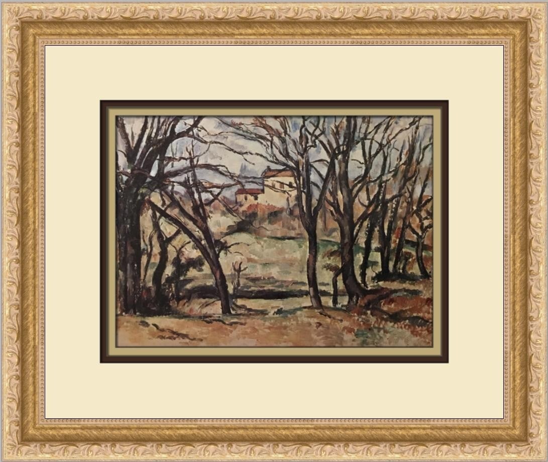 Paul Cezanne Trees and Houses Custom Framed Print 12 x 15 Impressionism (1 of 2)