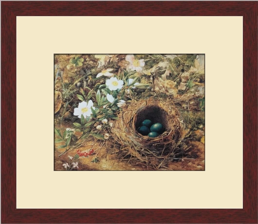 John William Hill Bird's Nest Dogroses Custom Framed Print Impressionism (1 of 2)