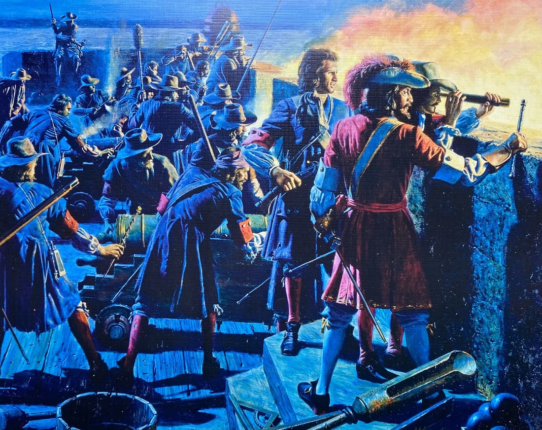 Mort Kunstler Battle of St Augustine Print Custom Framed 14 x 18 (1 of 1)