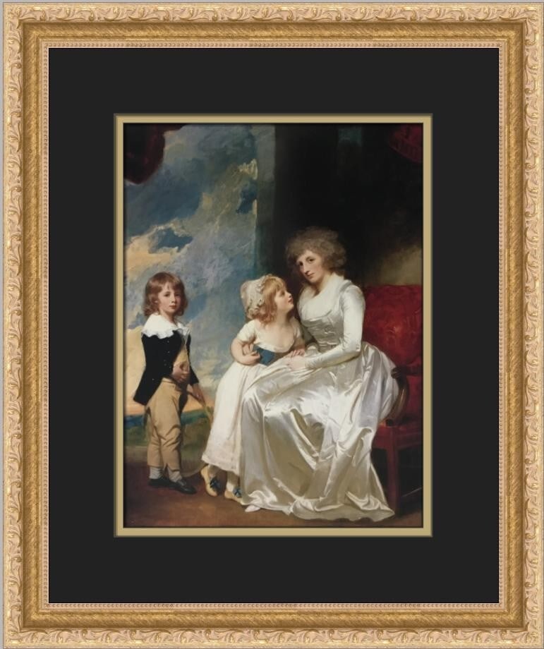 George Romney The Countess of Warwick Custom Framed Print 1982: George Romney The Countess of Warwick Custom Framed Print 1982 This custom framed print by George Romney features the enchanting artwork titled 'The Countess of Warwick with her Children.' Created in