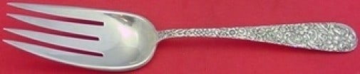 Jenkins & Jenkins Sterling Silver Repousse Large Cold Meat Fork 9 1/8 in (1 of 2)