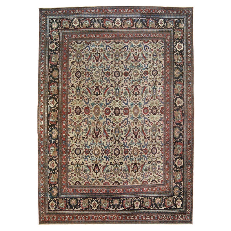 Late 19th Century Persian Doroksh Hand-Knotted Wool Carpet 125 x 161 in (1 of 17)