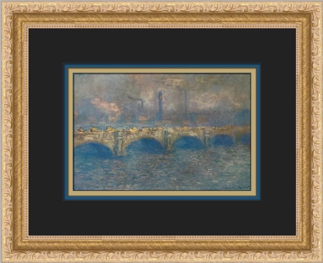 Claude Monet Waterloo Bridge Early Morning Custom Framed Print 11x14 (1 of 2)