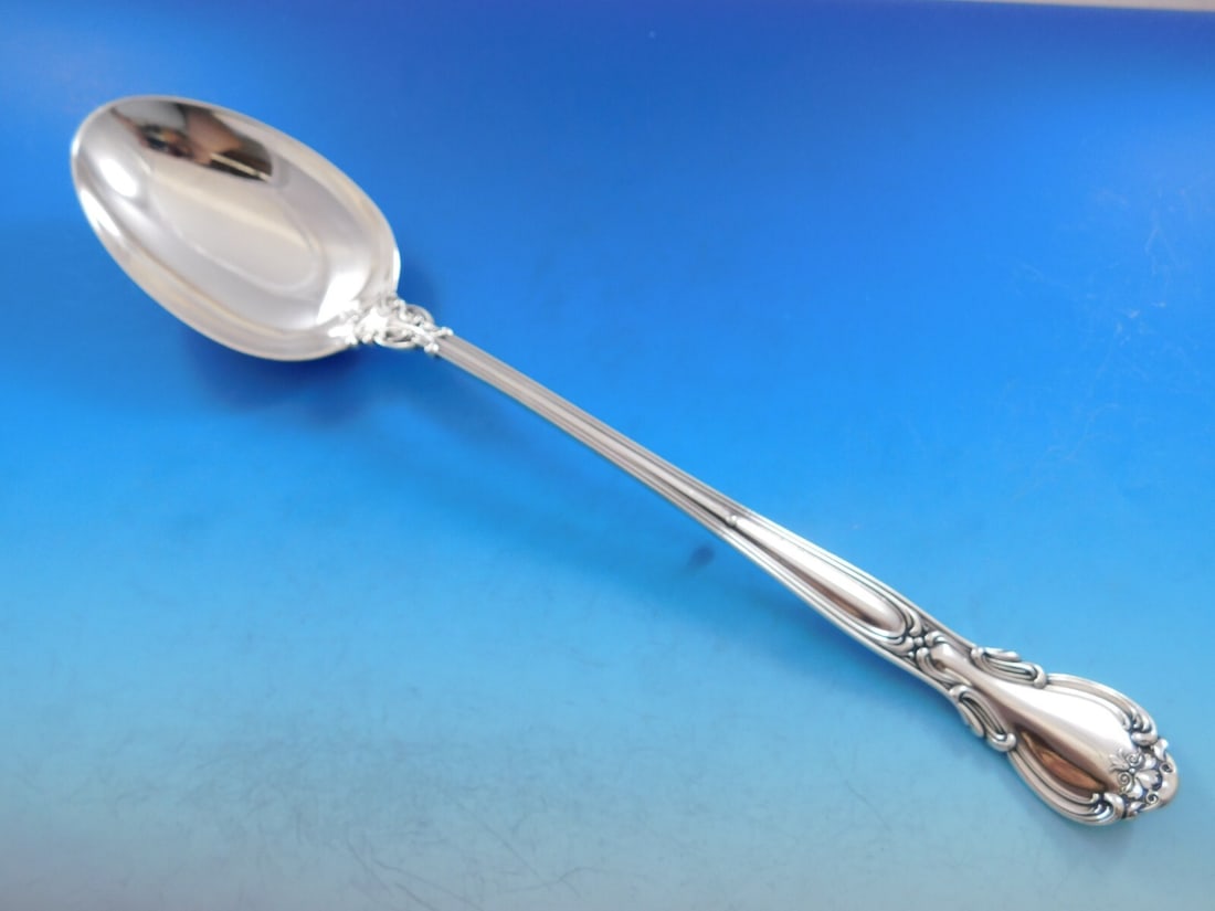 Gorham Chantilly Sterling Silver Serving Spoon 12 1/4" with Button (1 of 5)