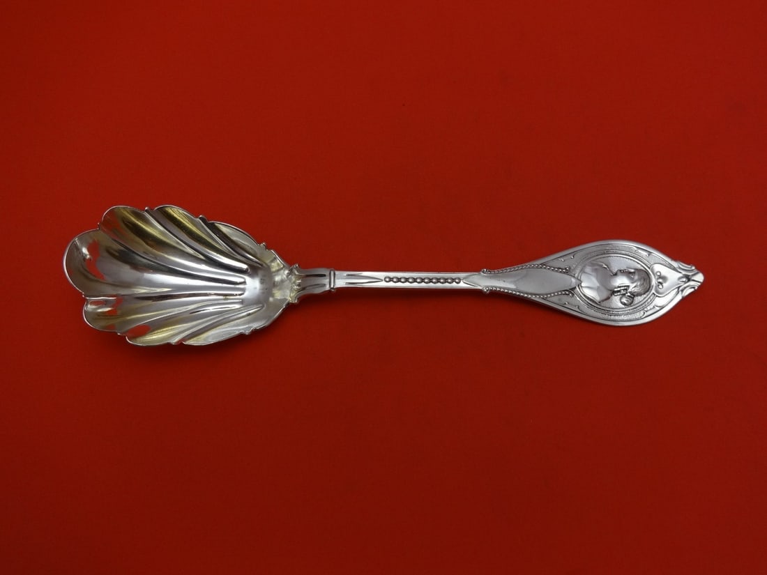 Sterling Silver Preserve Spoon Medallion Pattern by Unknown J H Heller & Son (1 of 1)