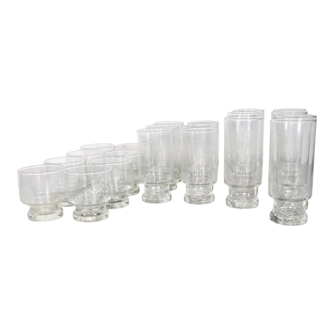 Set of 20 Vintage 1970s Glasses Water Juice and Medium Sizes (1 of 9)